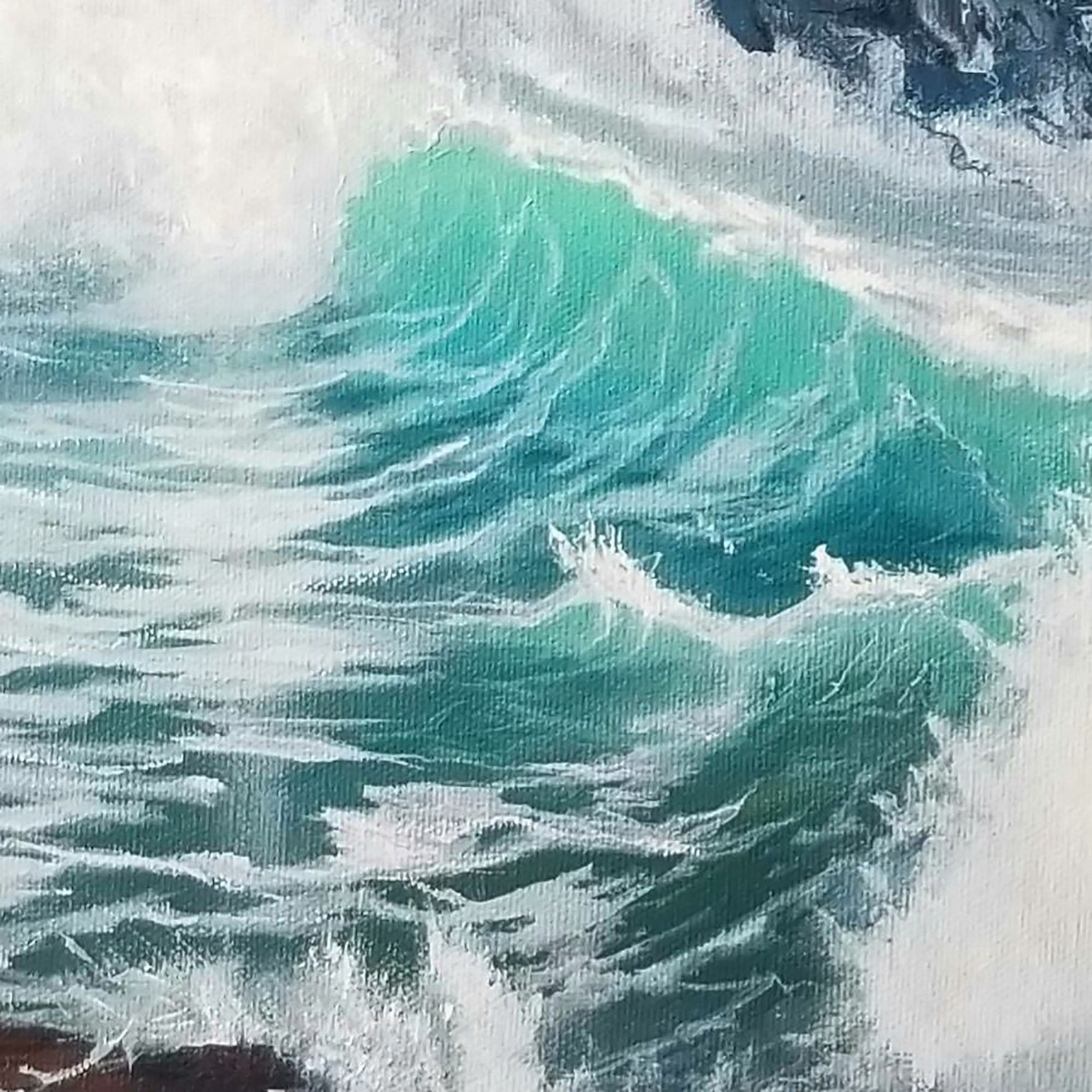 Crashing Waves Art Beach Painting Original Art Landscape Ocean Etsy