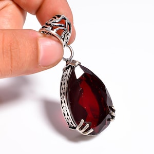 Roter Onyx Tropfen Anhänger* 925er Silber Boho Schmuck*