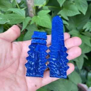24mm Blue Genuine Gator Hornback Leather Skin Watch Wrist Strap Band Buckle for Panerai Pam/ Suit for all Watch 24mm/ Luxury Watch Strap
