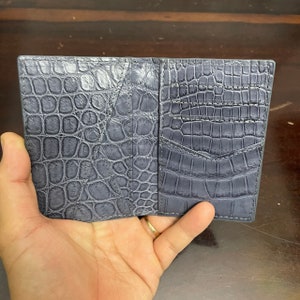 GRAUER Echter A'L'L;I.GA'TOR Leder SKin Kreditkartenhalter/Schlankes Visitenkartenetui Kartenetui/Minimalistischer Kartenhalter/Kartenhalter aus Leder