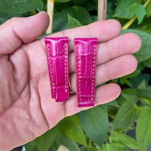 20 mm ピンク 純正 G.A.T.O.R レザースキン ウォッチストラップ バンド ロレックス用、お父さんへのプレゼント、レザーウォッチ リストストラップ バンド デプロイメントクラスプ ロレックス
