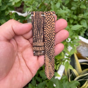 Brown Nubuck Patina Genuine Ostrich Legs Leather Watch Wrist Strap Band Buckle/ Luxury Watch Strap Size 20mm/ Gift for Him/ Vintage Straps