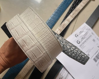 Correa reversible de piel de caimán: 38 mm, compatible con hebilla H