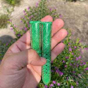 30mm/28mm/26mm/24mm/22mm/20mm/18mm Green Genuine Ostrich Leg Leather Skin Watch Wrist Strap Band Buckle/ Luxury Watch Strap/ Gift for Him