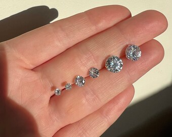 Orecchini A Nodo Con Zircone Cubico In Argento 925 - Ipoallergenici, Regalo Per Donne E Ragazze