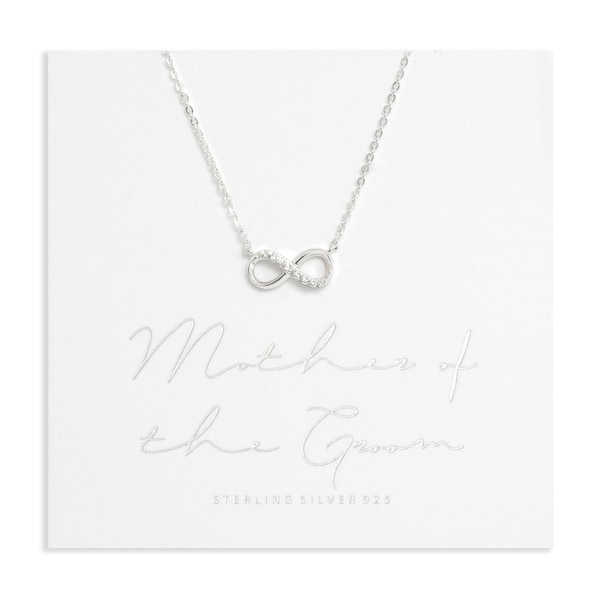 Mother Of The Groom Gift, Sterling Silver with Cubic Zirconia 'Mother Of The Groom Infinity Necklace, Mother Of The Groom Wedding Present