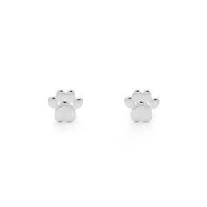 Sterling Silver Paw Print Stud Earrings: Dainty Dog Jewelry