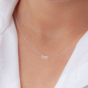 Genuine 925 Sterling Silver Infinity Knot Necklace, Jewellery Gift For Her, Friendship Necklace With Cubic Zirconia Infinity Pendant