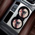 Patriots Car Coasters: Absorbent Ceramic, 2-Pack