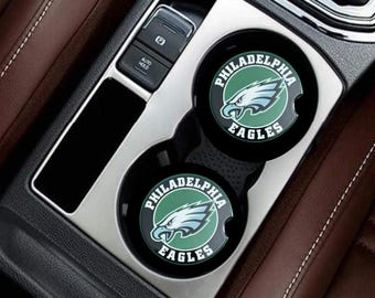 Posavasos para coche de los Philadelphia Eagles: Cerámica absorbente, paquete de 2