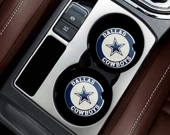 Dallas Cowboys Car Coasters: Absorbent Ceramic, 2 per Pack