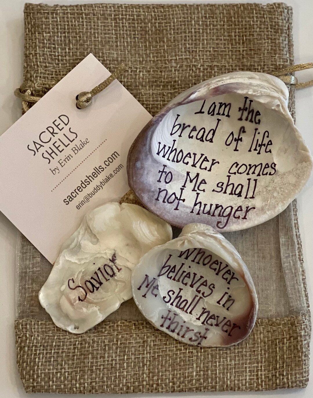 First Communion Prayer Bag Bread of Life Bible Verse Sacred Shell Gift ...