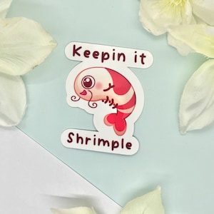Shrimple / Citazioni divertenti deliziosamente squilibrate / Adesivi sarcastici e squilibrati / Umorismo sul benessere mentale / Adesivi squilibrati