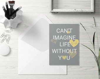 Love You Card | Love Birthday Card | Cute Romantic Card | I Love You Card Anniversary | Unique Greeting Card | Printable Card | Download