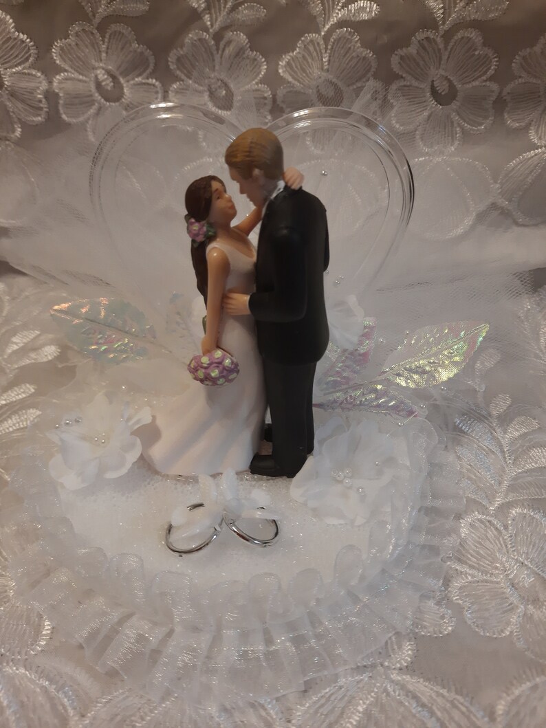 Handmade Blond Hair Groom Wedding Cake Topper Cake Figurine Bride and ...