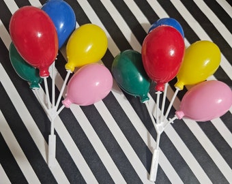 Cluster Ballloons set of 2 Brights color for Cup Cakes and Birthday Cake Topers