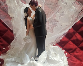 Bride and Groom Cake Topper/ Wedding engagement Party