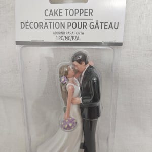 Vintage Wedding Cake Topper Blonde Bride Brunette Groom - View #3