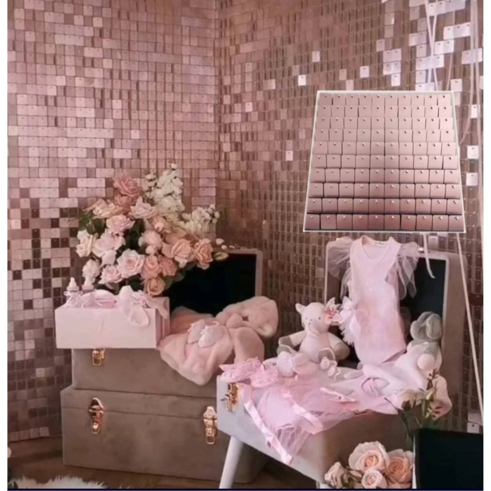 Sequin Shimmer Wall Panel Backdrop Shimmer wall Rose Gold Etsy