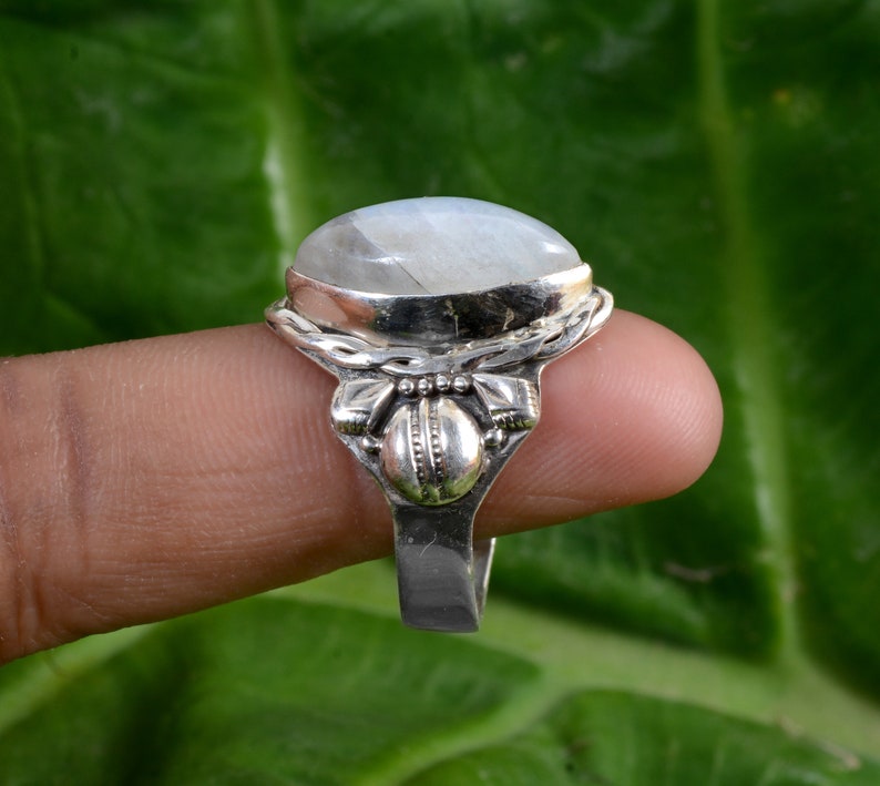 Ring For Love White Opal Ring,White Opal Copper Hexagon Gemstone Ring,18k Gold Plated Solitaire Ring 925 Sterling Silver Ring Prong Ring
