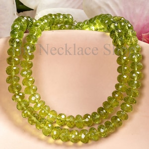 Hochwertige natürliche grüne Peridot Edelstein-Halskette, Peridot Perlen Halskette, AAA Peridot Perlen Halskette, Peridot Schmuck, August Birthstone