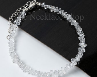 Bracciale con diamanti Herkimer, delicato braccialetto con forme fantasiose, braccialetti con perline di pietre preziose e cristalli curativi, grazioso regalo di San Valentino per lei