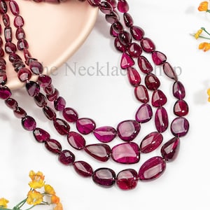 New Arrivals Super Rare Rubellite Necklace, Gemstone Necklace, Beaded Nuggets Necklace, Handmade Necklace For Her, Unique Necklace