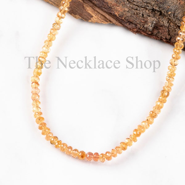 Natural Imperial Topaz Charm Beautiful Necklace, 18k Gold Lock Gemstone Jewelry, Handmade Faceted Rondelle Beaded Necklace, Bridesmaid Gift