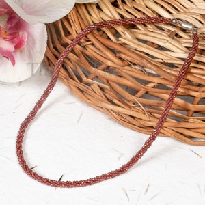 Natural Top Mozambique Garnet Necklace, 925 Sterling Silver Necklace, Handmade Gemstone Jewelry, Birthstone Necklace, Gift Delicate Necklace