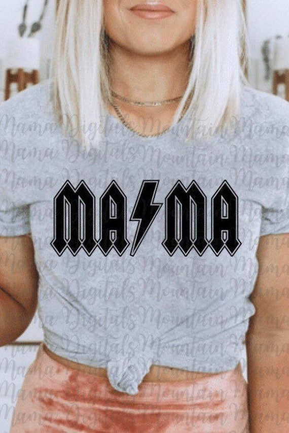 Ac/dc Mama Png Digital Download Graphic Design Art Print on | Etsy
