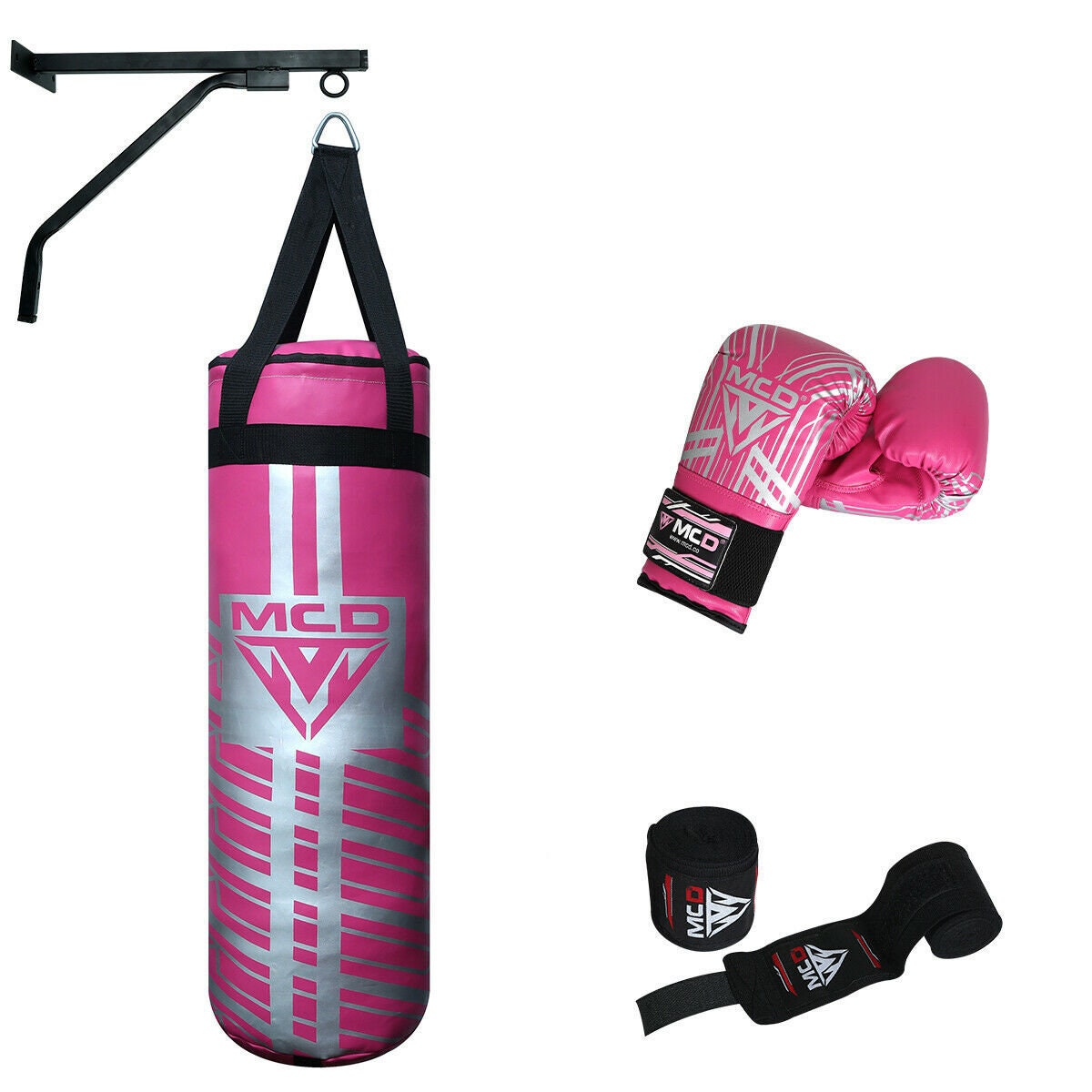 Ladies Boxing Set Unfilled 3ft Pink Punch Bag Gloves Hand Etsy