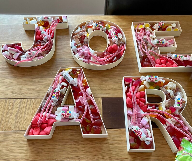 Personalised Filled Letters Sweet Letters Sweet Tray Etsy