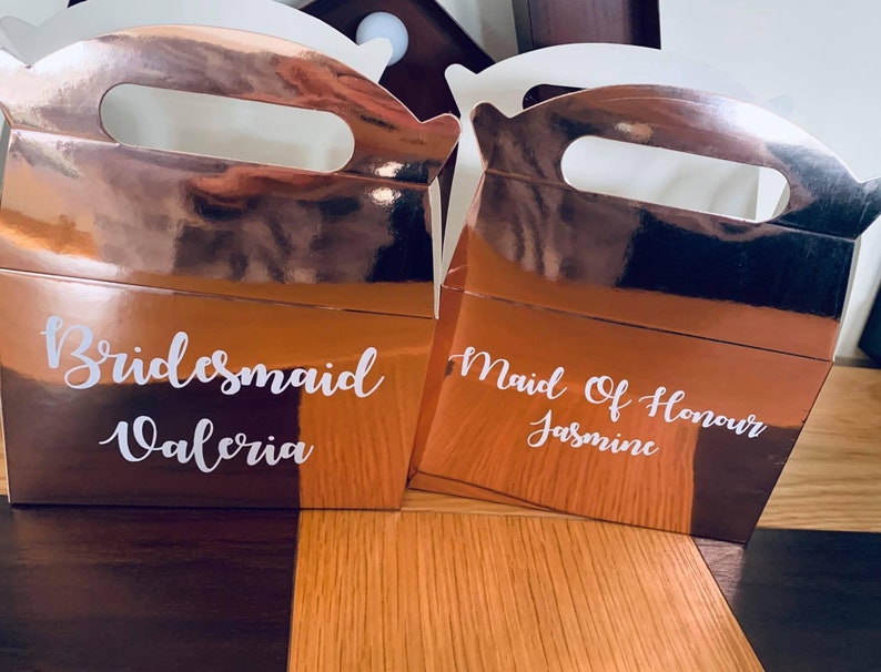 Hen Party Bag Rose Gold Personalised Hen Favour Boxes Wedding Boxes Hen Gift Box