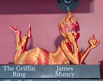 Fire Sprite - Book Guardian, Library Keeper, Shelf Decor, Library Decor, Fantasy Decor, Lehabah, Crescent City