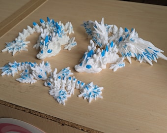 3D Printed Winter Dragon – Articulated Sensory Fidget Toy