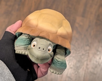 Articulated Tortoise Fidget Toy – 3D Printed Posable Figure, Gradient PLA, Sensory Toy