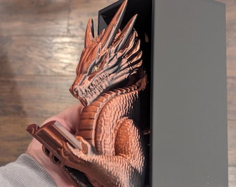 Reading Dragon Book Nook – Fantasy Shelf Decor, Library Display