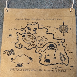 Laser Engraved Kids Treasure Map
