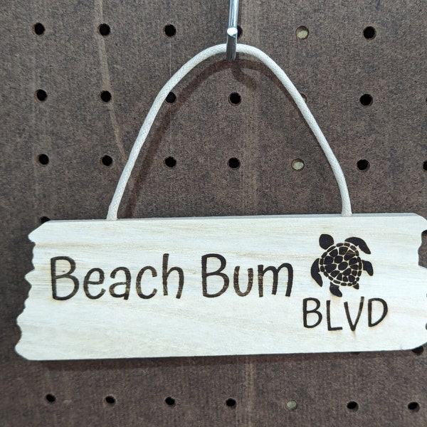 Beach Bum Wall Art - Laser Engraved Hanging Wooden Sign, Bedroom Decor, Cottage Decor, Beach Style, Home Decor