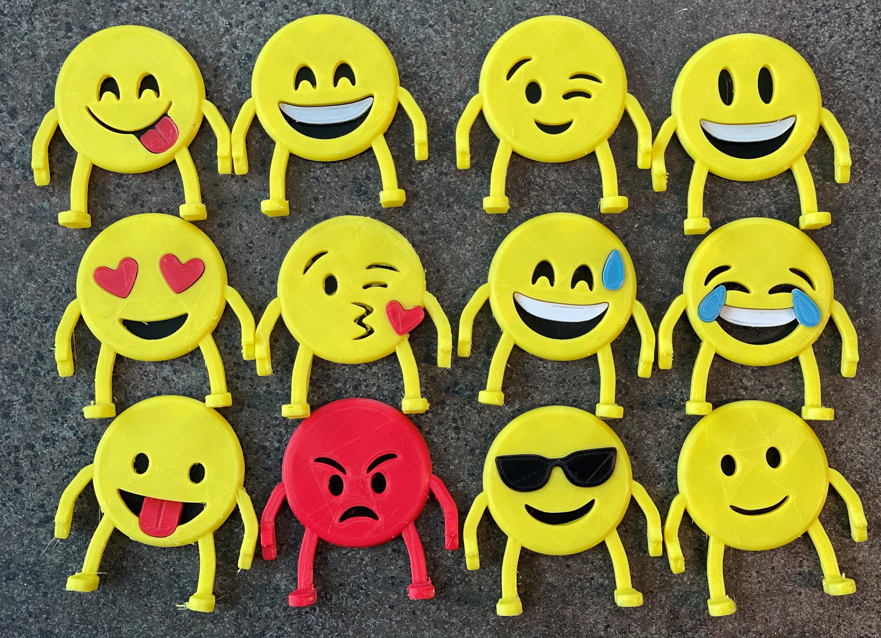 3D Printed Emoji Characters - Etsy