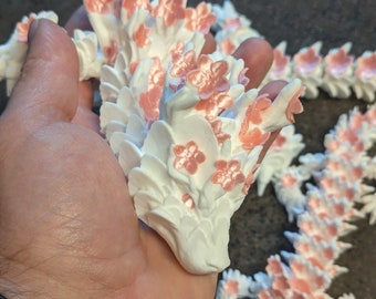 Cherry Blossom Dragon - Includes New Huge Size, Fully Articulated Dragon, Sensory Toy, Fidget Toy, Stim Toy, Shelf Decor