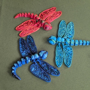Dragonfly - Fully Articulated Dragonfly, Sensory Toy, Fidget Toy, Stim Toy, Desktop Figurine, Stocking Stuffer