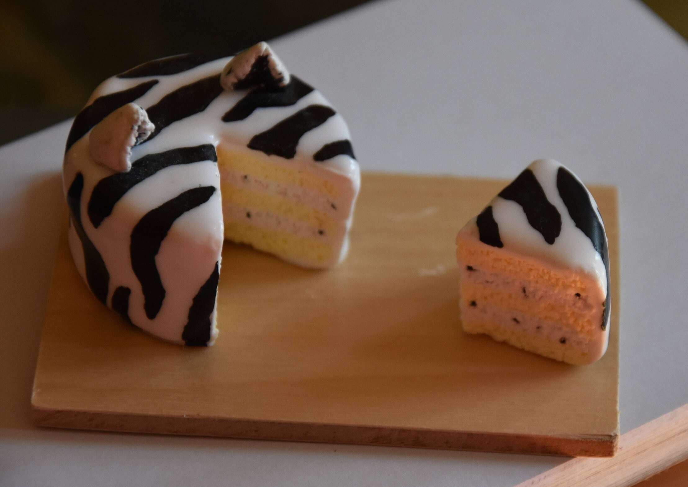 Déco Gâteau Tigre Blanc Fimo