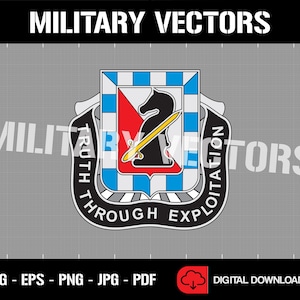 Amerikanska arméns 221:a militära underrättelsebataljon - Militär underrättelsetjänst - Patch Logo Dekal Emblem Crest Insignia - Digital SVG Vektor Cricut-fil