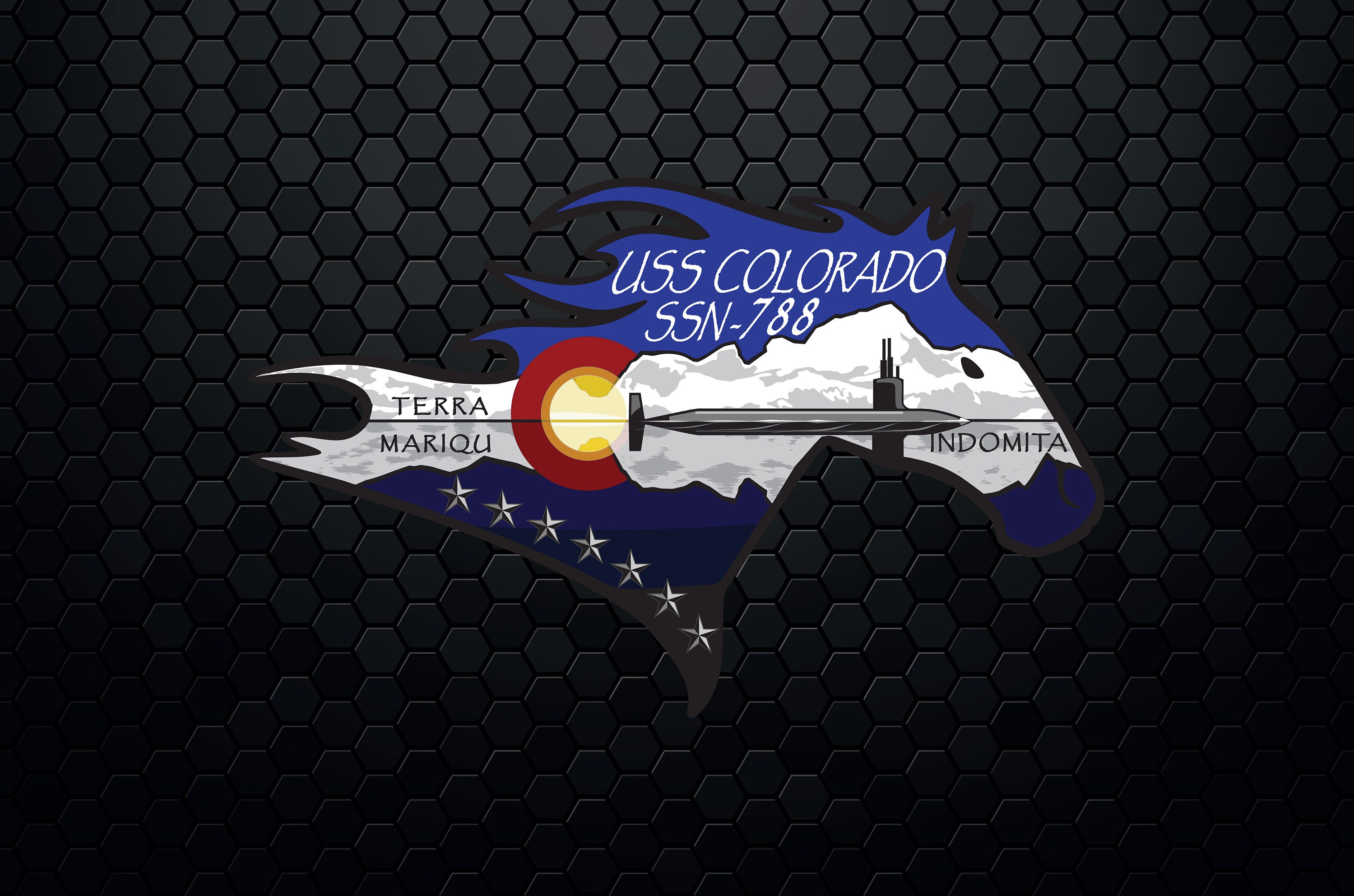 USS Colorado (SSN-788) Attack Submarine - Patch Logo Decal Emblem