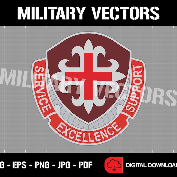 U.S. Army 172nd Medical Battalion - Medical Corps Patch Logo Decal Emblem Crest Insignia - Digital SVG Cricut Vector Cnc Cut File