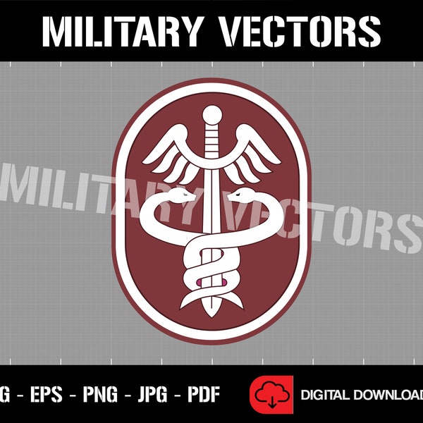 U.S. Army Medical Command (MEDCOM) - Medical Corps Patch Logo Decal Emblem Crest Insignia - Digital SVG Cricut Vector Cnc Cut File