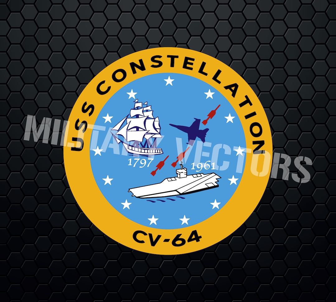 USS Constellation (CV-64) Aircraft Carrier - Patch Pin Logo Decal