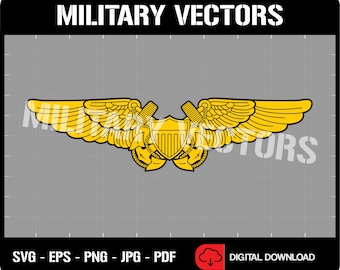 U.S. Navy Flight Officer Badge - Patch Pin Logo Decal Emblem Crest Insignia Award - Digital SVG Vector Cricut File