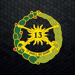 US Army 13th Cavalry Regiment - Patch Logo Decal Emblem Crest Insignia - Digital Svg Vector Cricut File